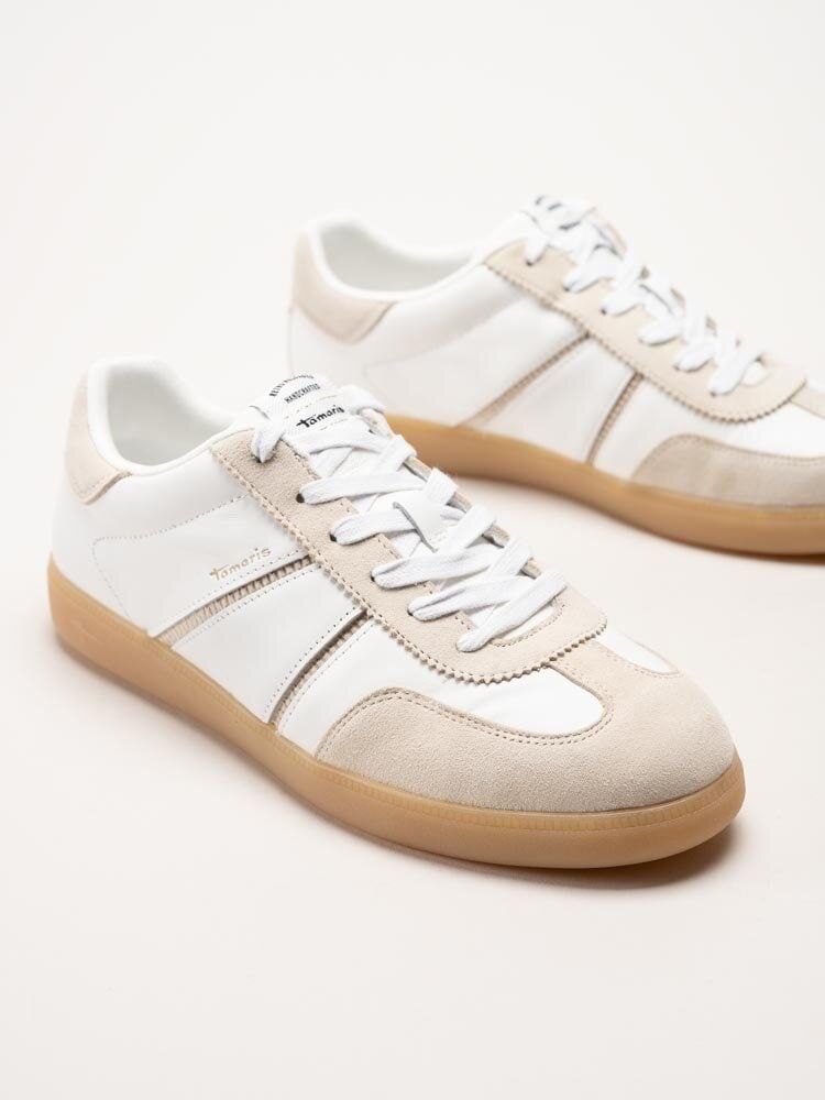 Tamaris - Vita retro sneakers i skinn