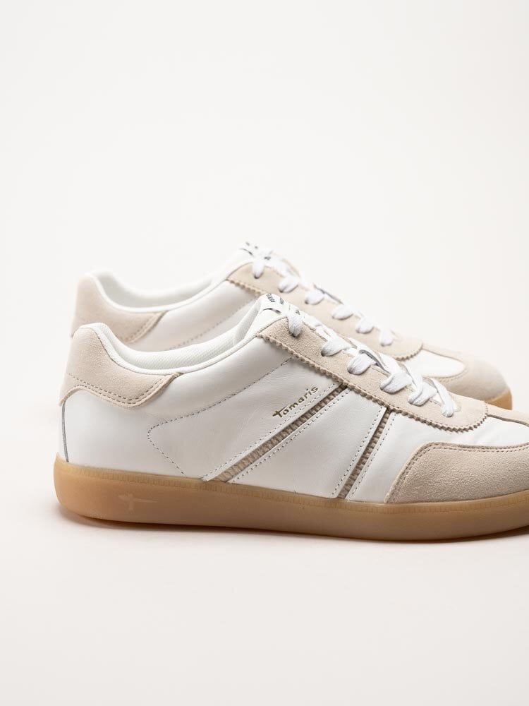 Tamaris - Vita retro sneakers i skinn