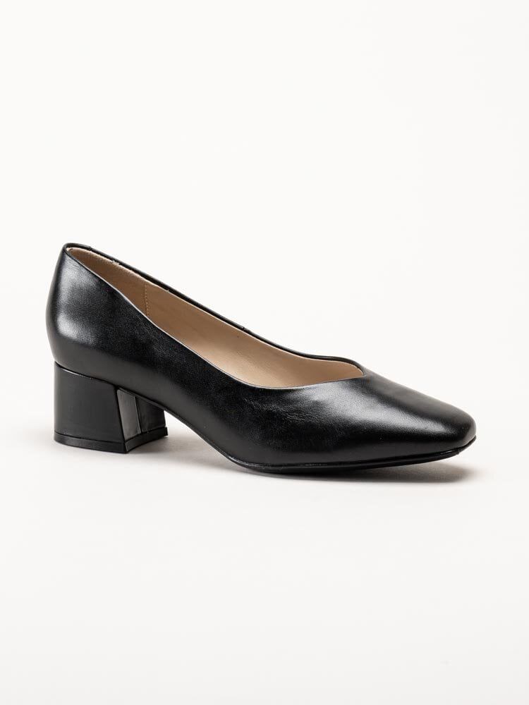 Caprice - Svarta klassiska pumps i skinn