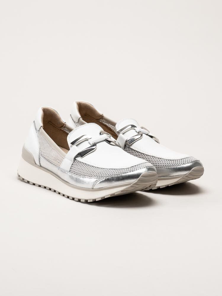 Caprice - Vita loafers i skinn