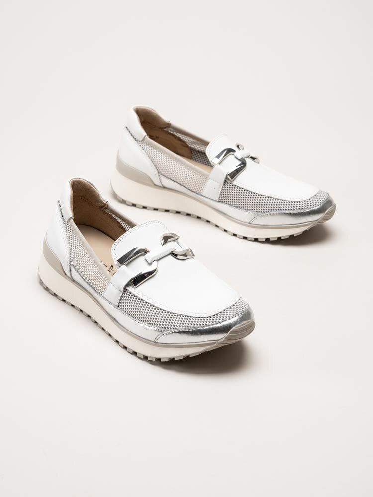 Caprice - Vita loafers i skinn