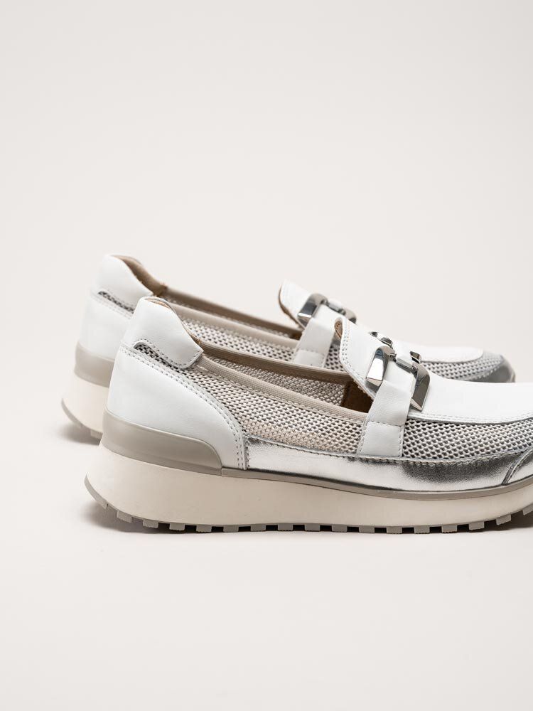 Caprice - Vita loafers i skinn