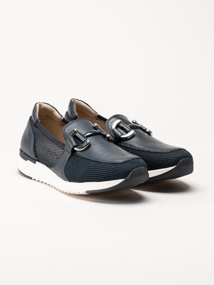 Caprice - Mörkblå loafers i skinn