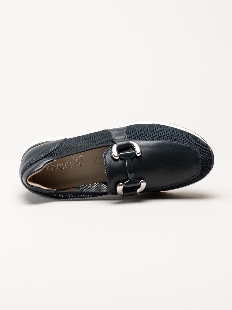 Caprice - Mörkblå loafers i skinn