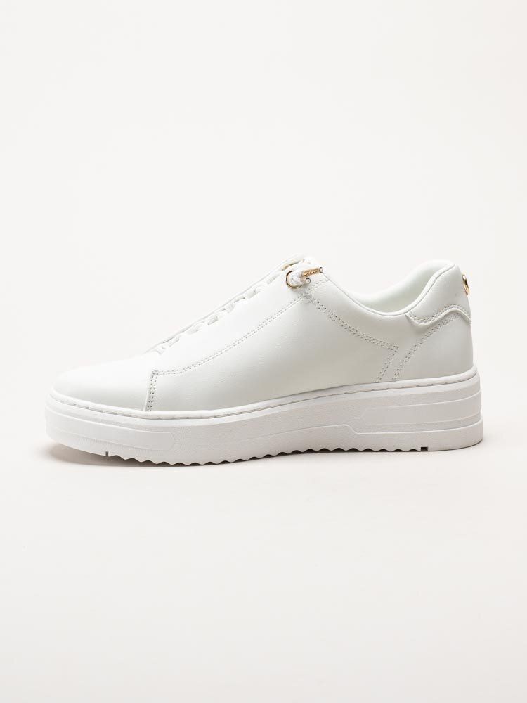 Marco Tozzi - Vita sneakers med gulddetaljer