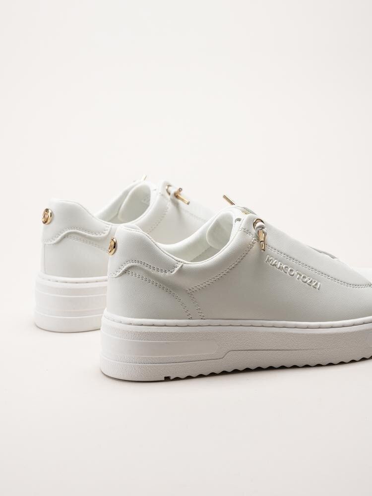 Marco Tozzi - Vita sneakers med gulddetaljer