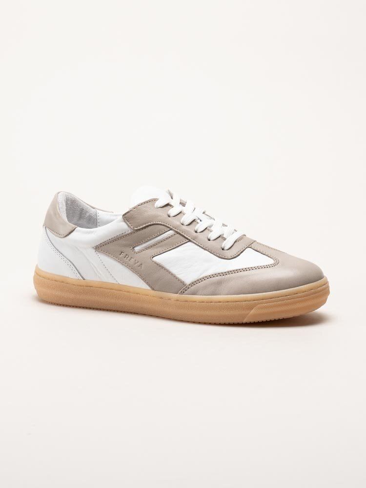 Andrea Conti - Vit beige sneakers i skinn