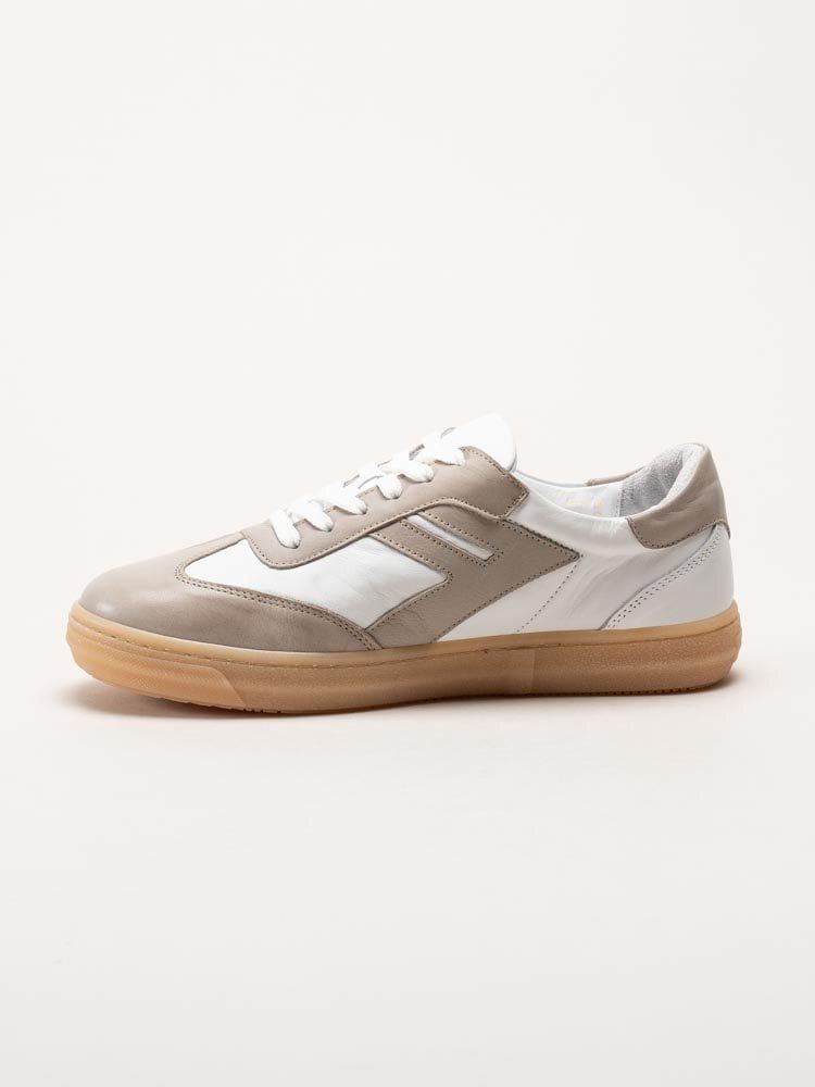 Andrea Conti - Vit beige sneakers i skinn