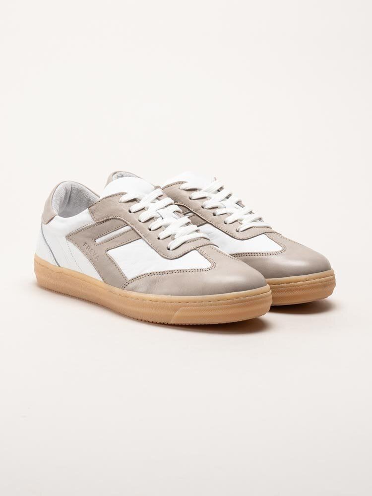 Andrea Conti - Vit beige sneakers i skinn