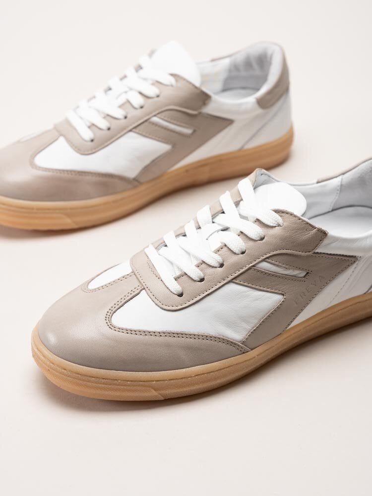 Andrea Conti - Vit beige sneakers i skinn