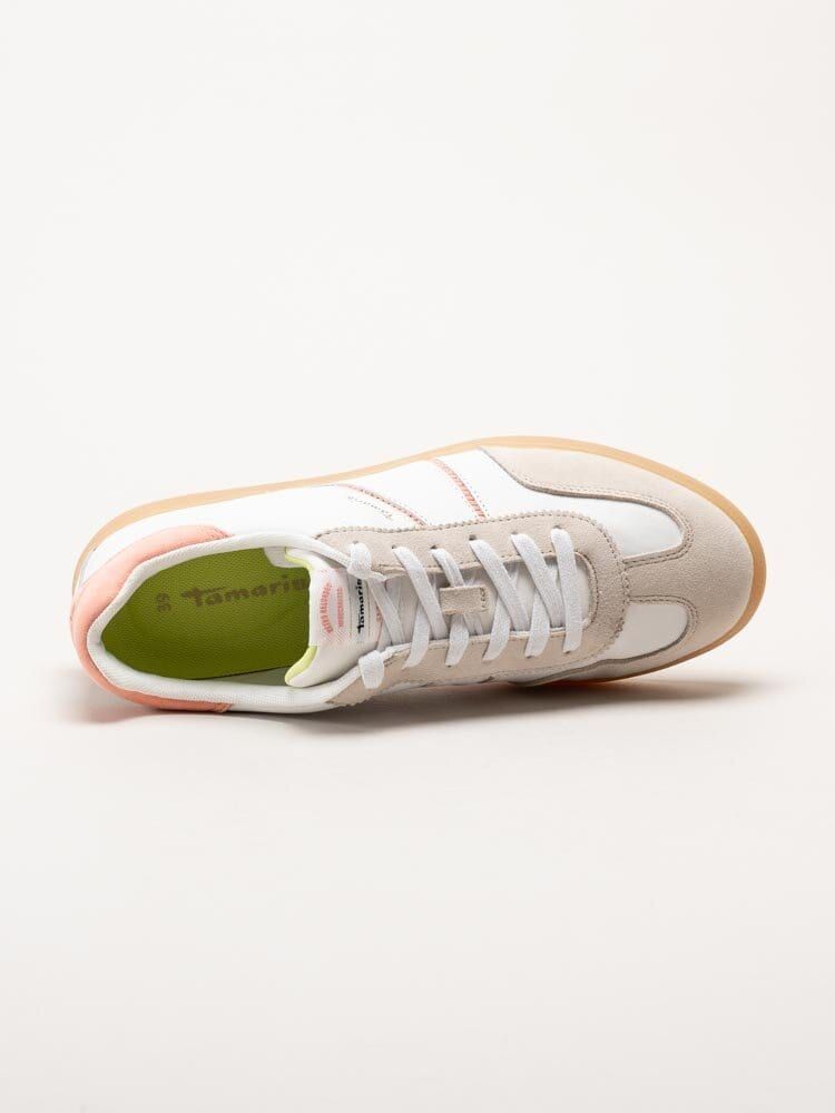 Tamaris - Vita retro sneakers i skinn