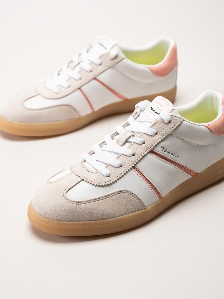 Tamaris - Vita retro sneakers i skinn