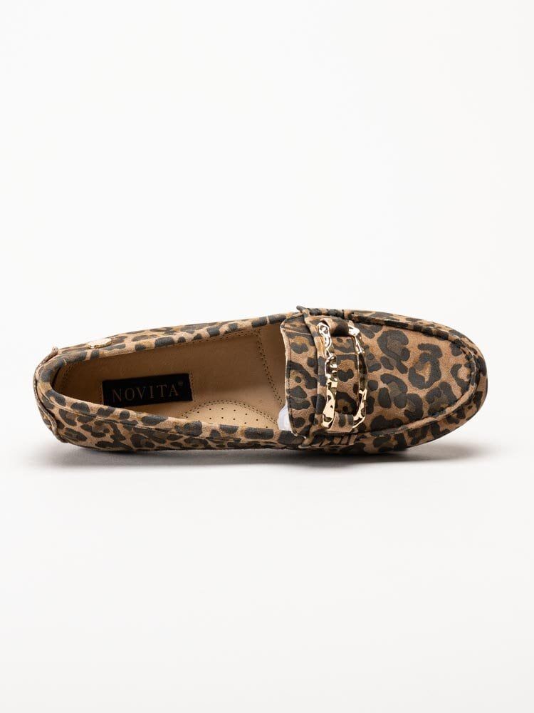 Novita - Parma - Leopardfärgade loafers i mocka