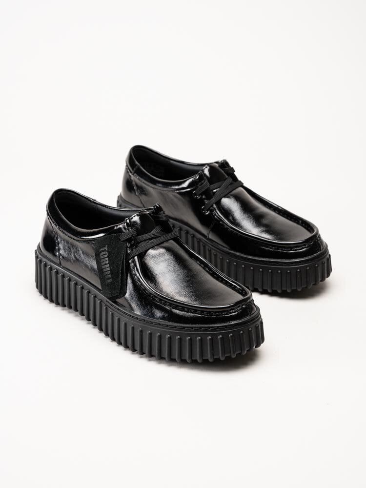 Clarks - Torhill Bee - Svarta snörskor i lack