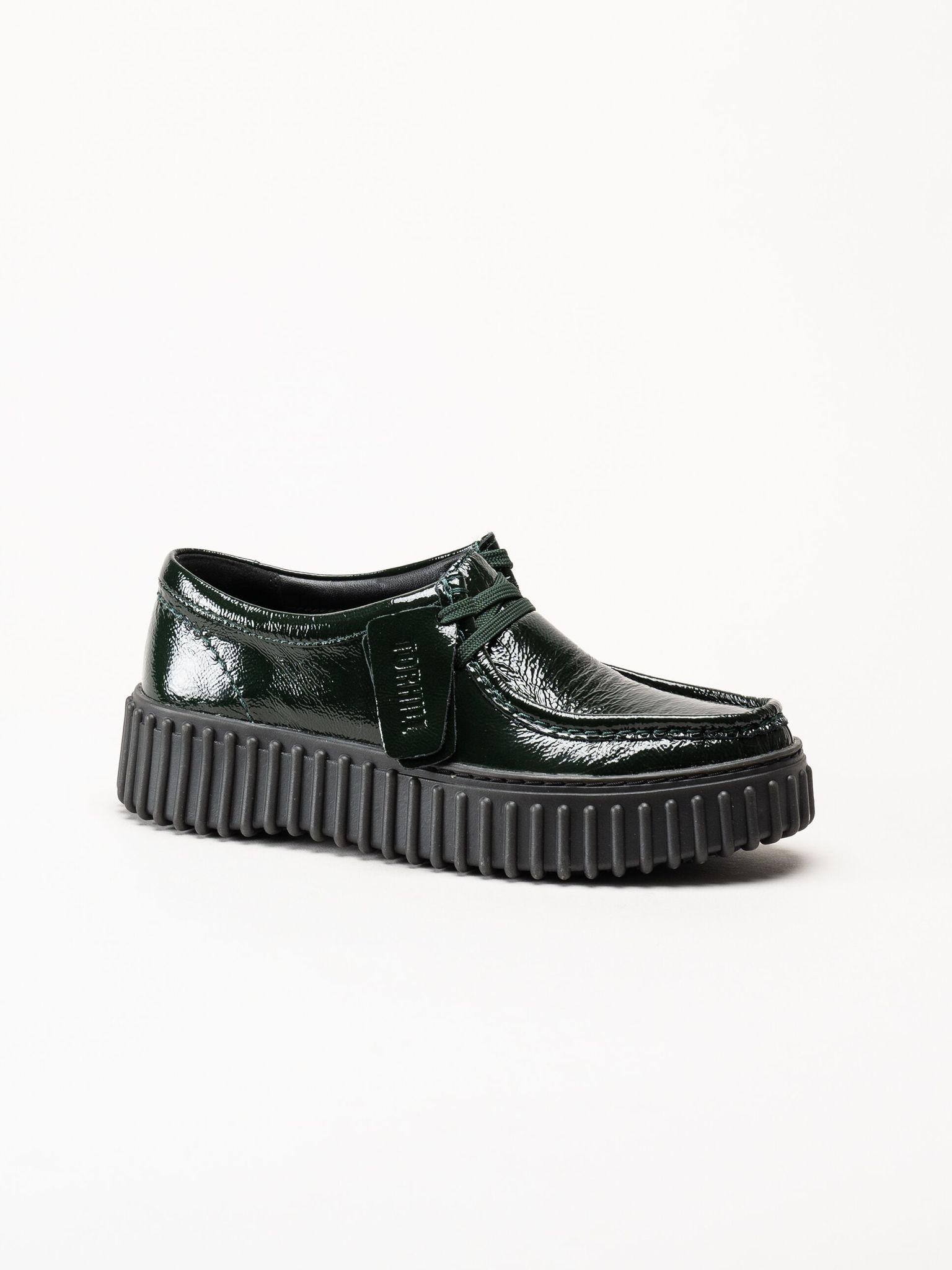 Clarks - Torhill Bee - Gröna snörskor i lack