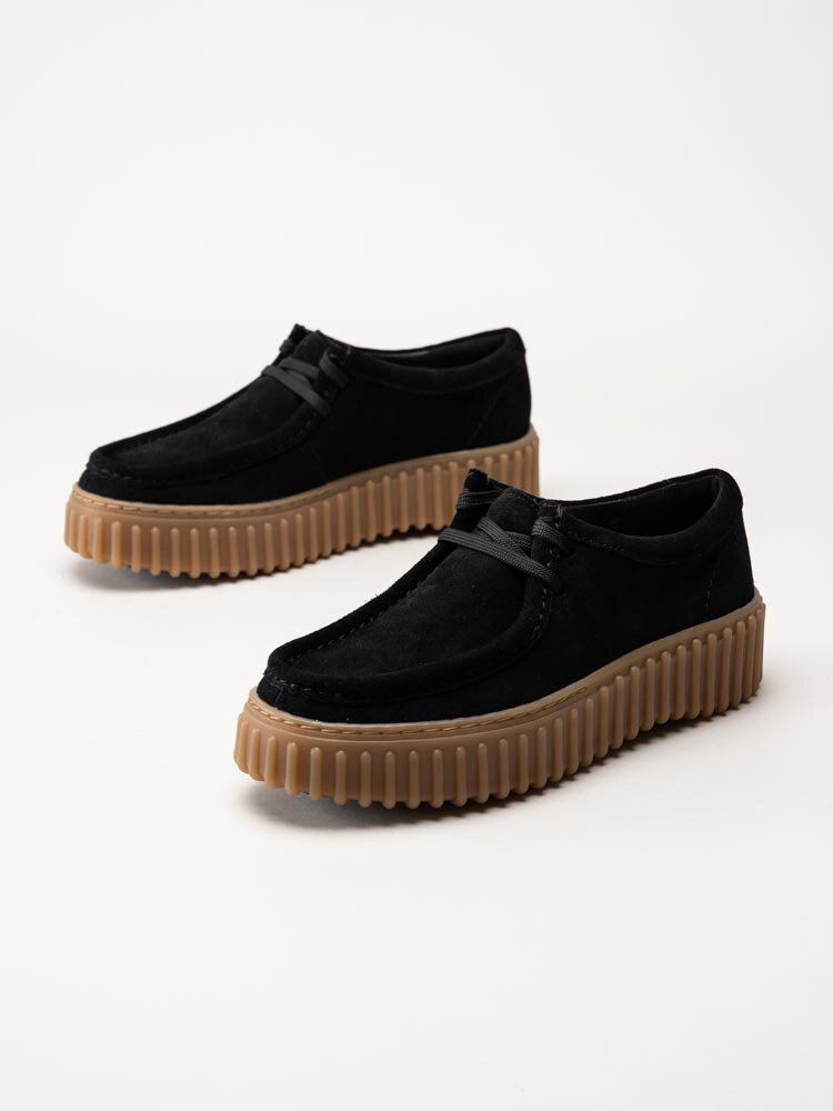 Torhill Bee D - Svarta snörskor i mocka