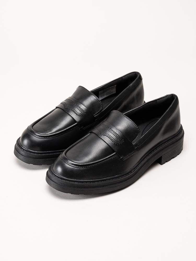 Clarks - Orinoco3 Edge - Svarta loafers i skinn