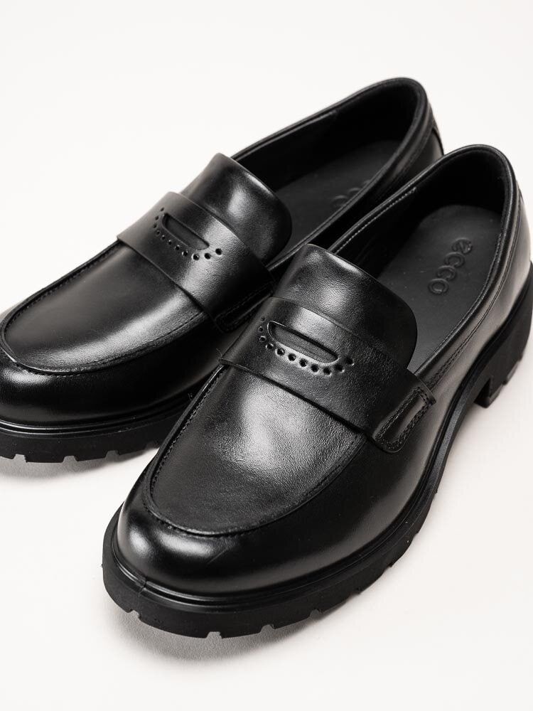 Ecco - Metropole Vienna Loafer - Svarta klassiska loafers i skinn