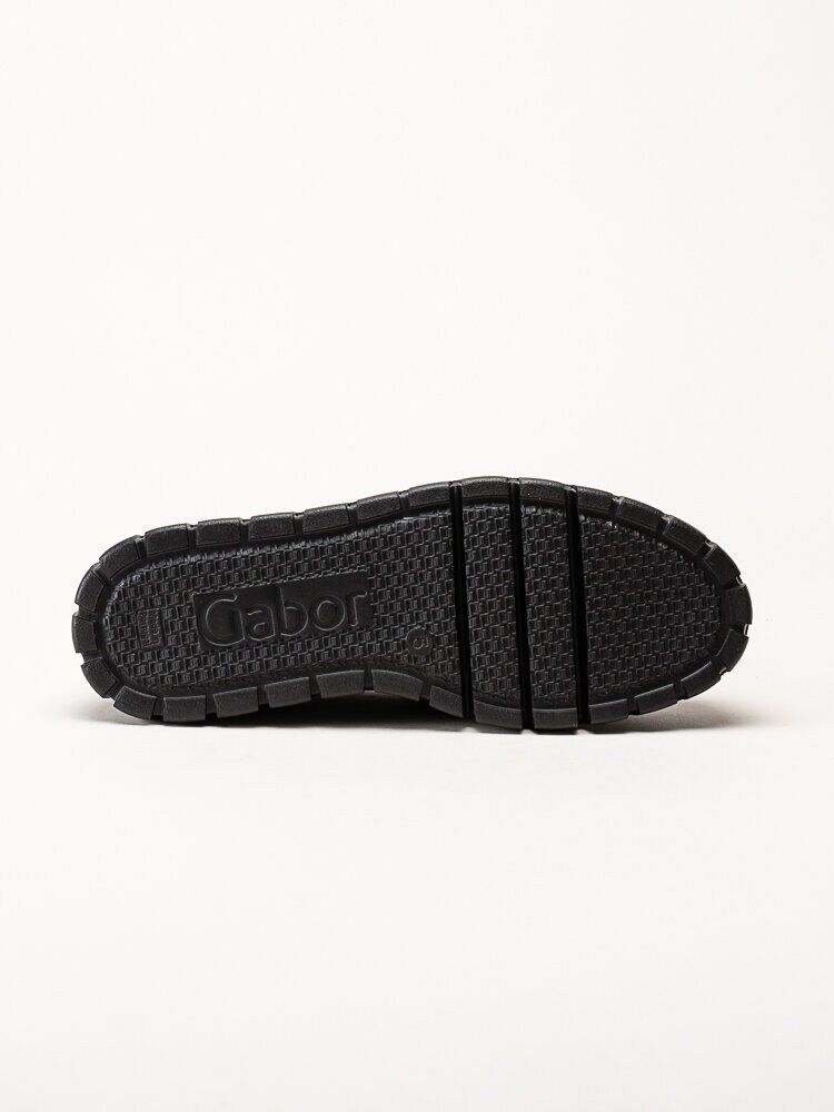 Gabor - Svarta platåloafers i skinn