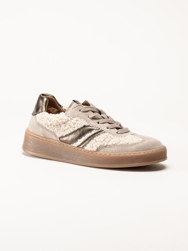 Gabor - Beige sneakers i mocka och teddy