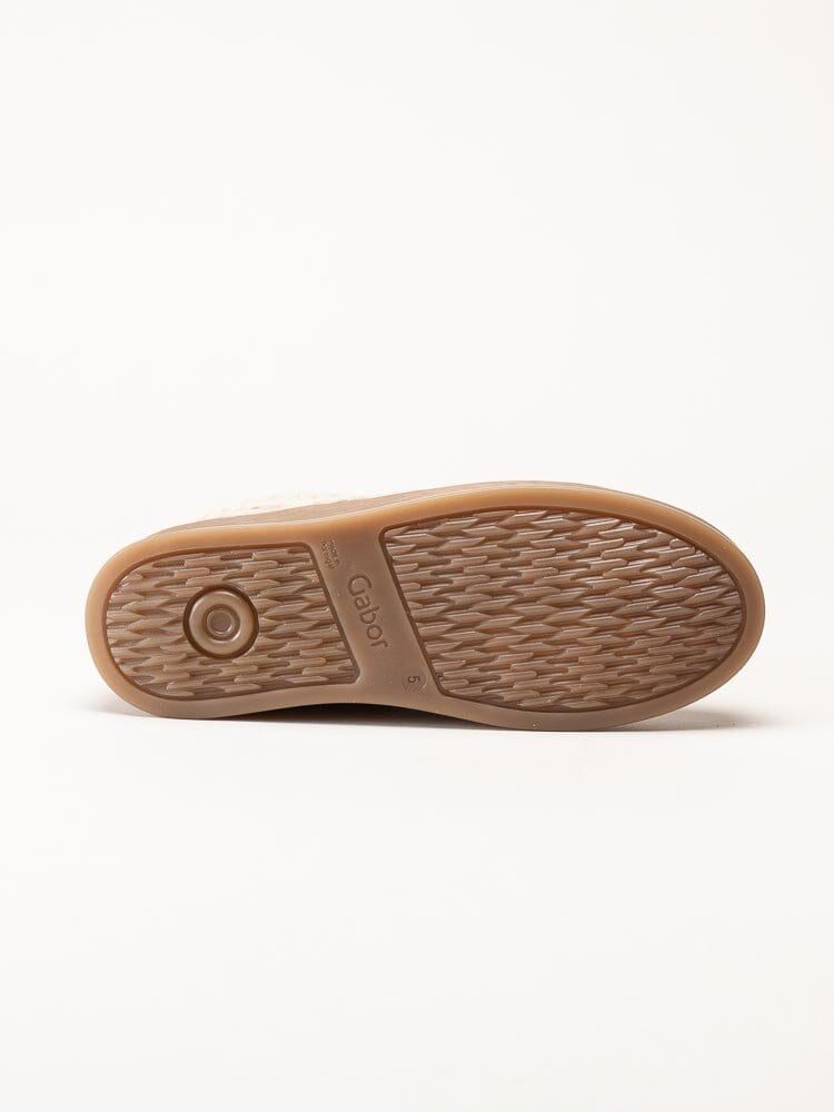 Gabor - Beige sneakers i mocka och teddy