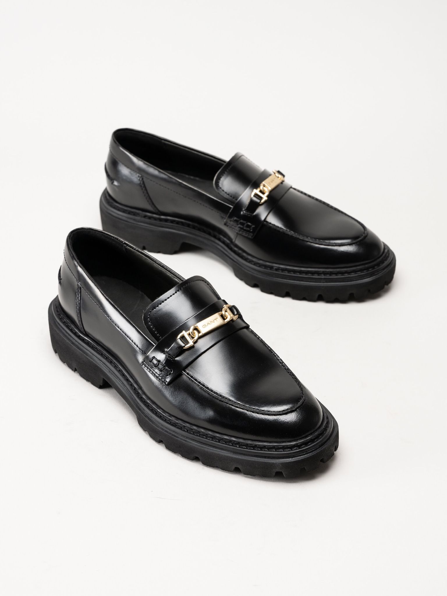 Gant Footwear - Ivyhill Low Lace Shoe - Svarta loafers i skinn