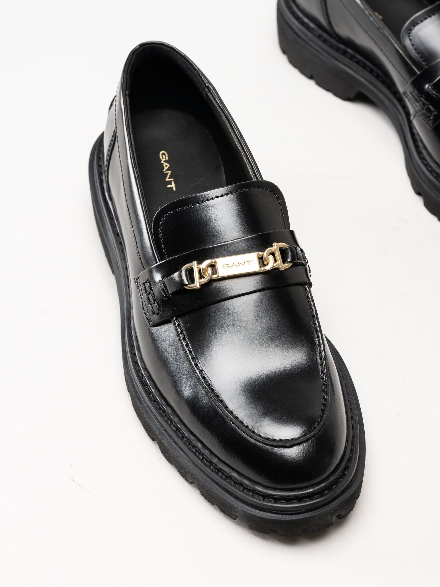 Gant Footwear - Ivyhill Low Lace Shoe - Svarta loafers i skinn