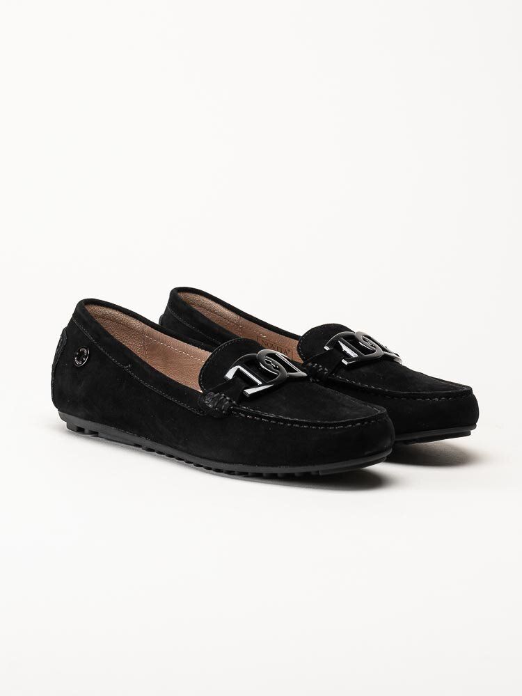 Novita - Parma - Svarta loafers i mocka