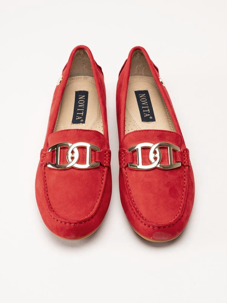Novita - Parma - Röda loafers i mocka