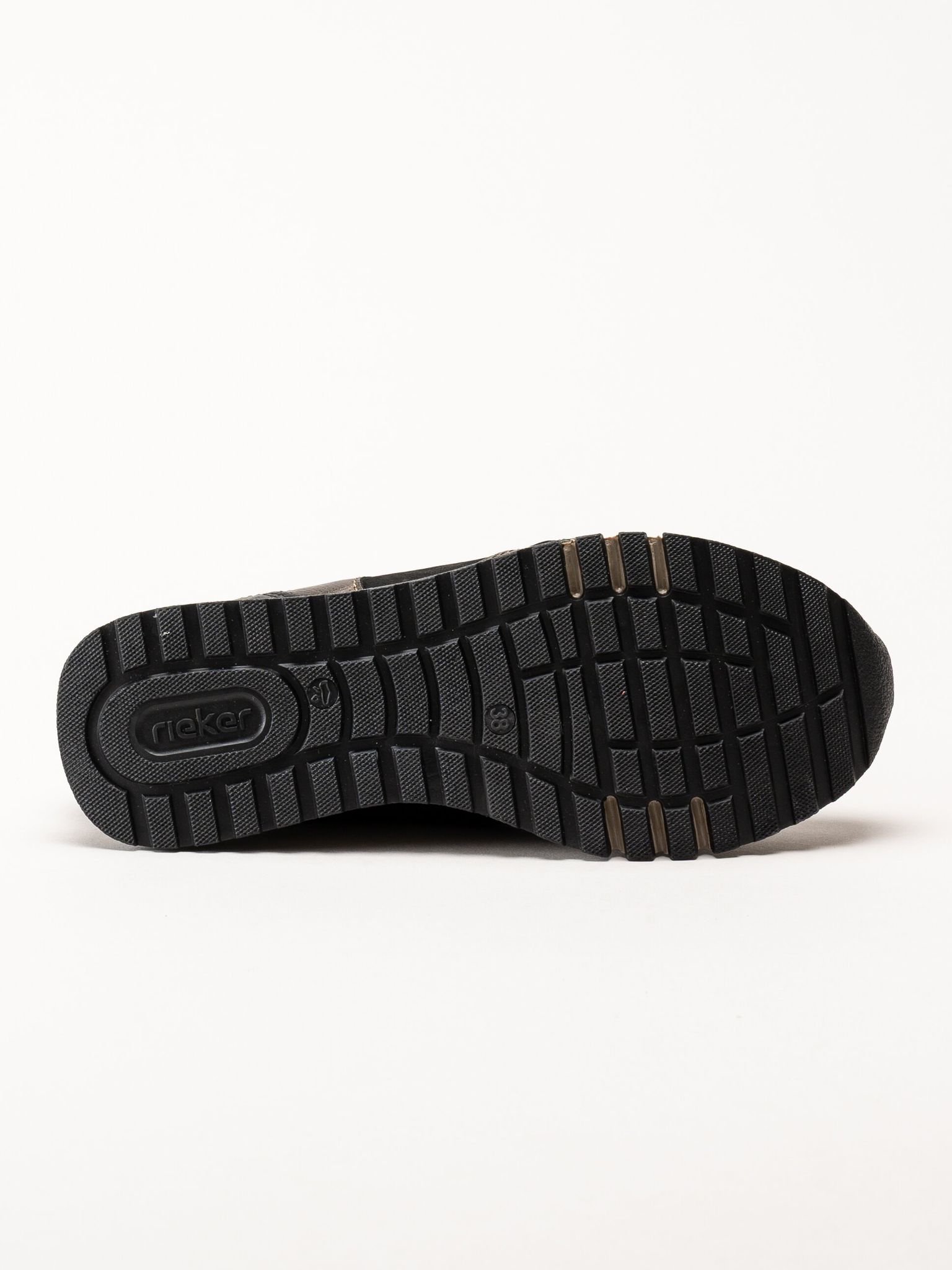 Rieker - Svarta sneakers i nubuck och skinn