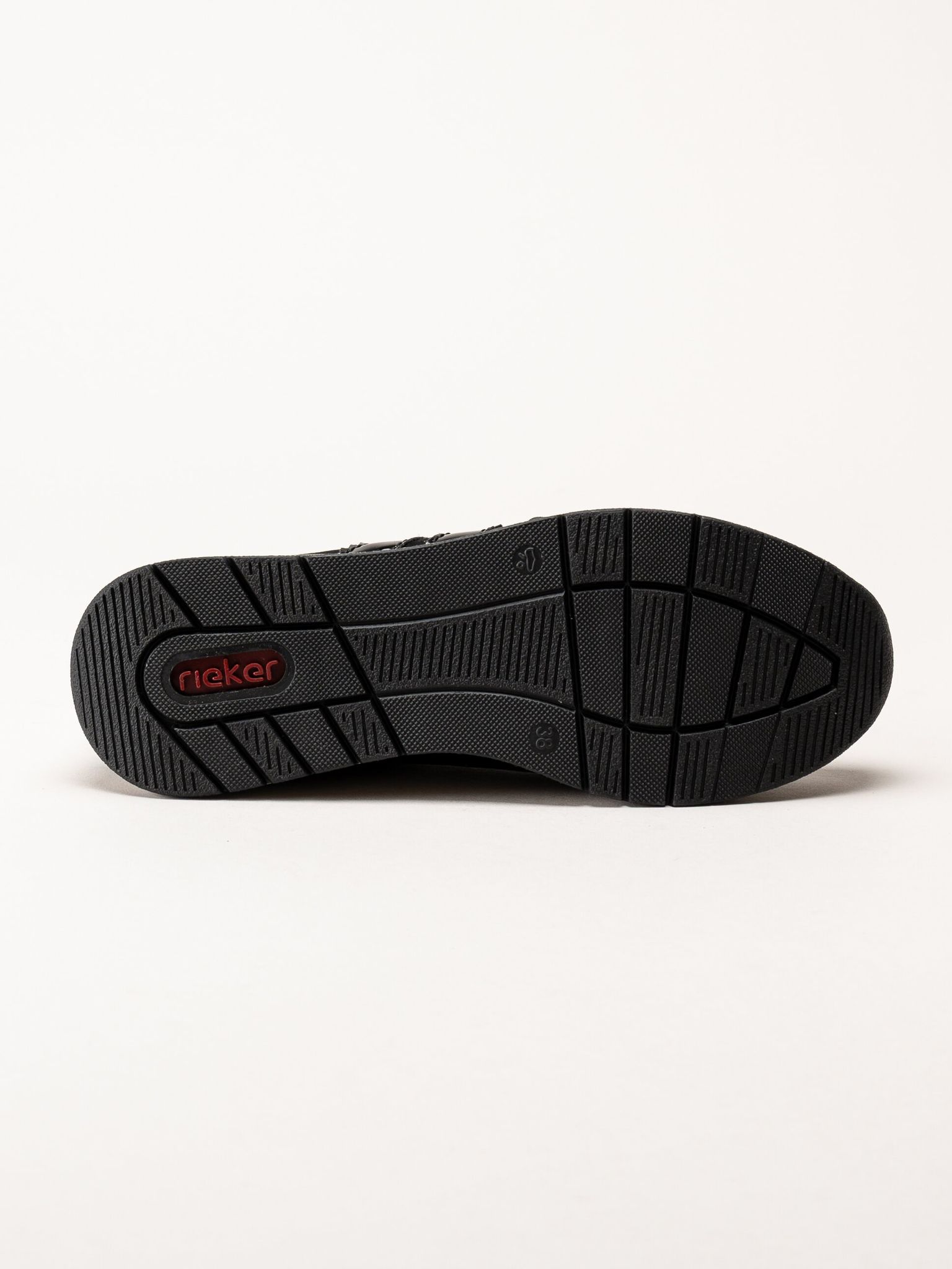 Rieker - Svarta promenadsneakers i nubuck och skinn