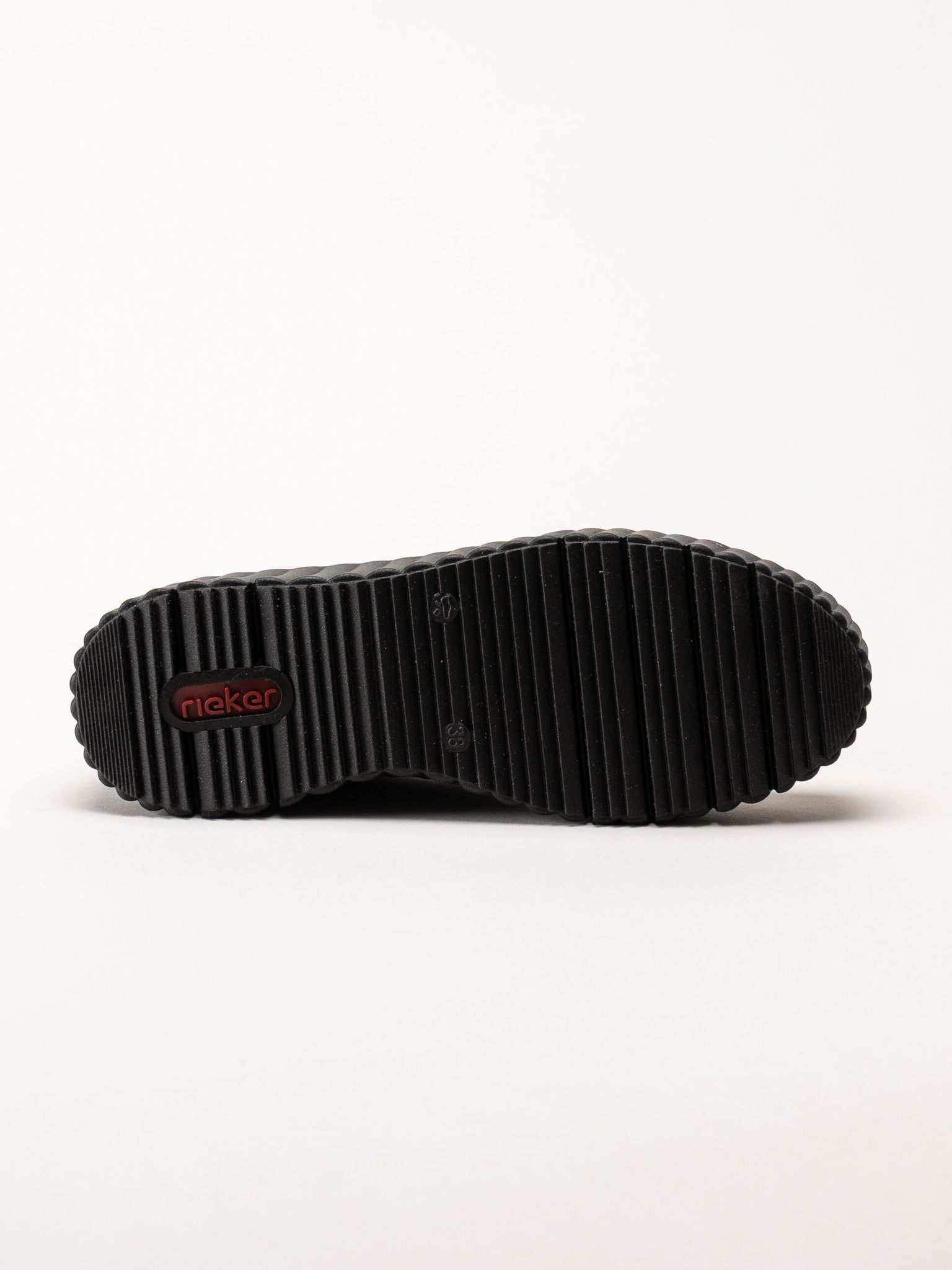 Rieker - Svarta platåsneakers i skinn-lack