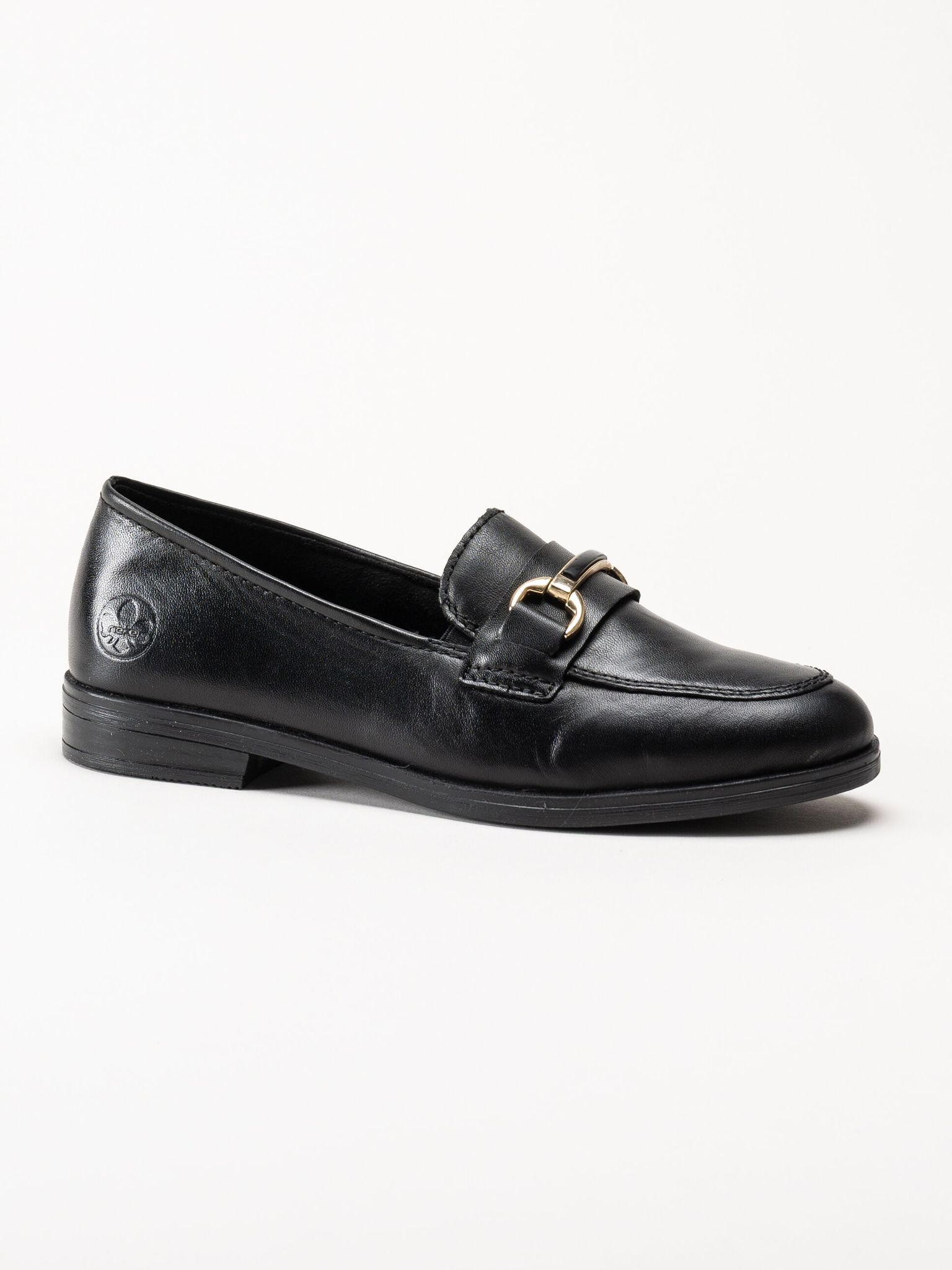Svarta loafers i skinn