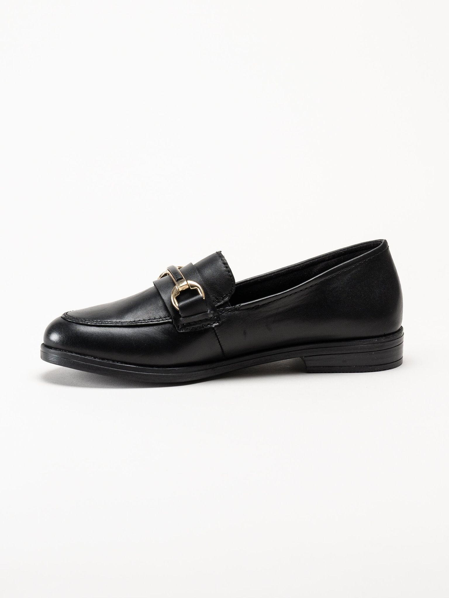 Svarta loafers i skinn