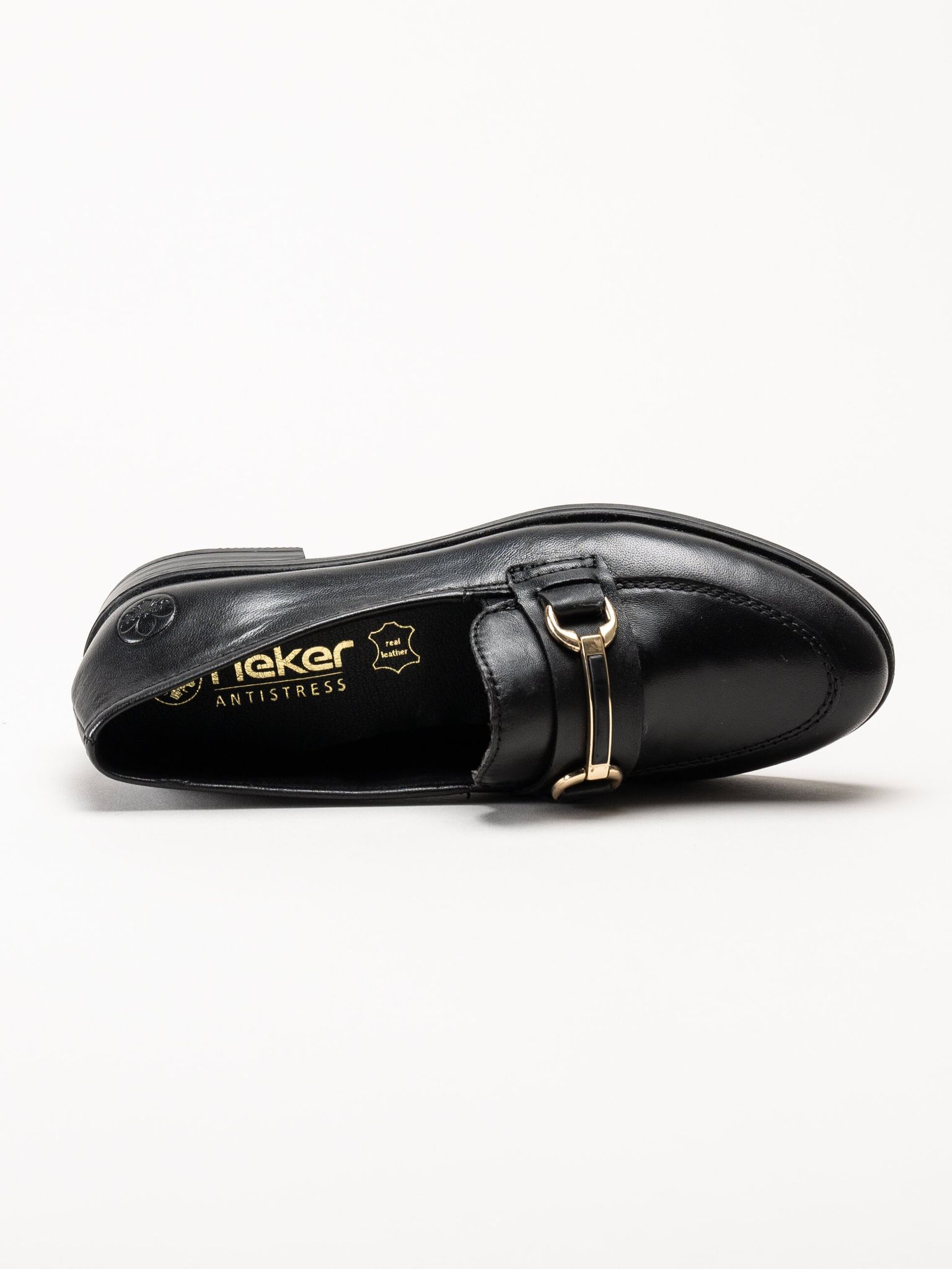 Svarta loafers i skinn