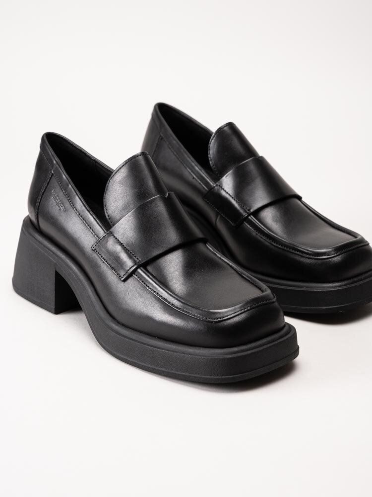 Vagabond - Dorah - Svarta skinnloafers med klack
