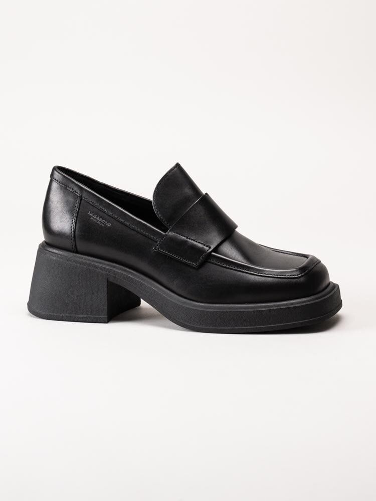 Vagabond - Dorah - Svarta skinnloafers med klack