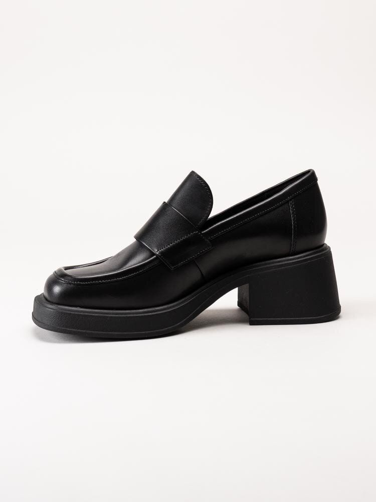 Vagabond - Dorah - Svarta skinnloafers med klack
