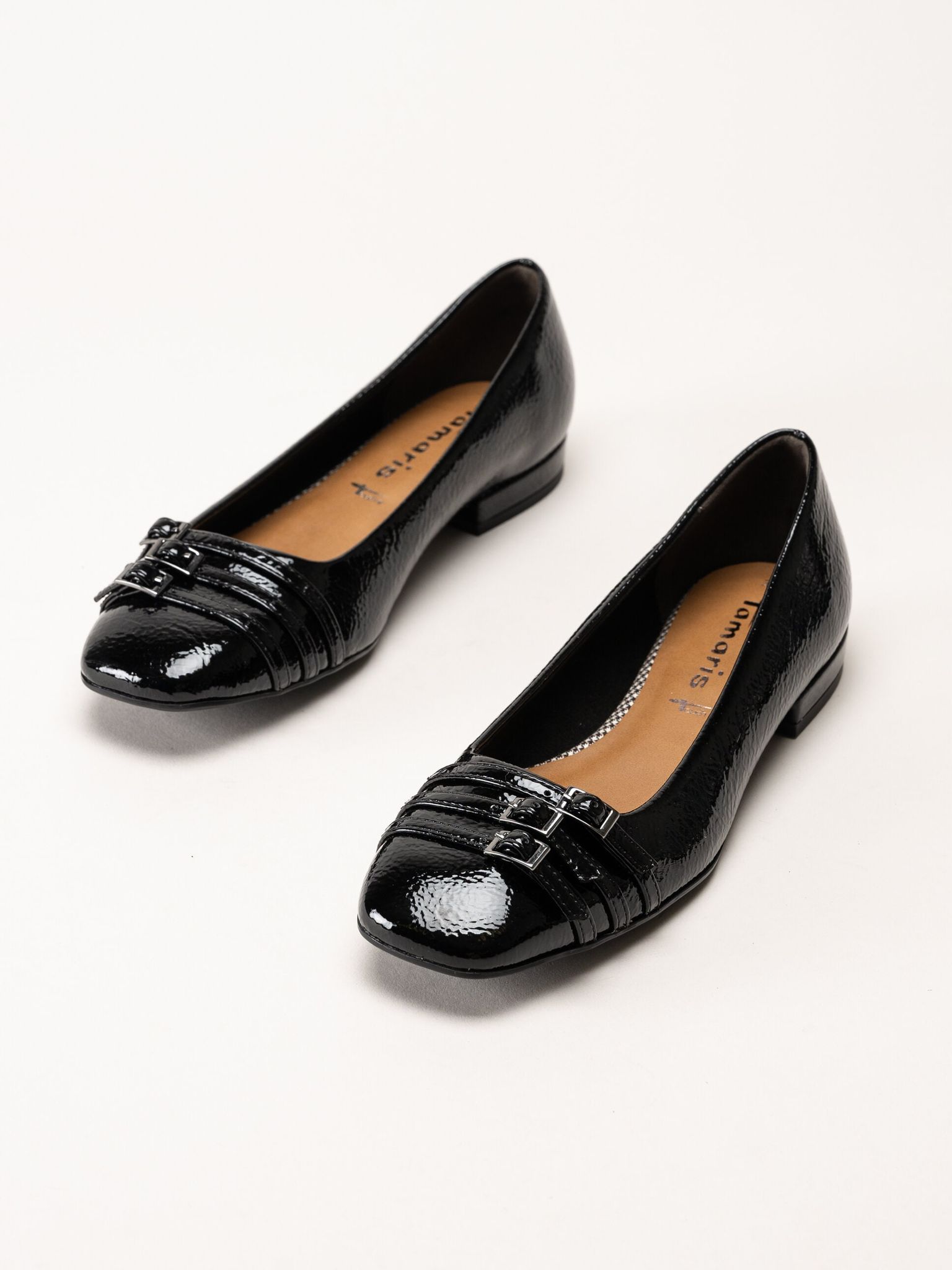Tamaris - Svarta ballerina i syntetlack