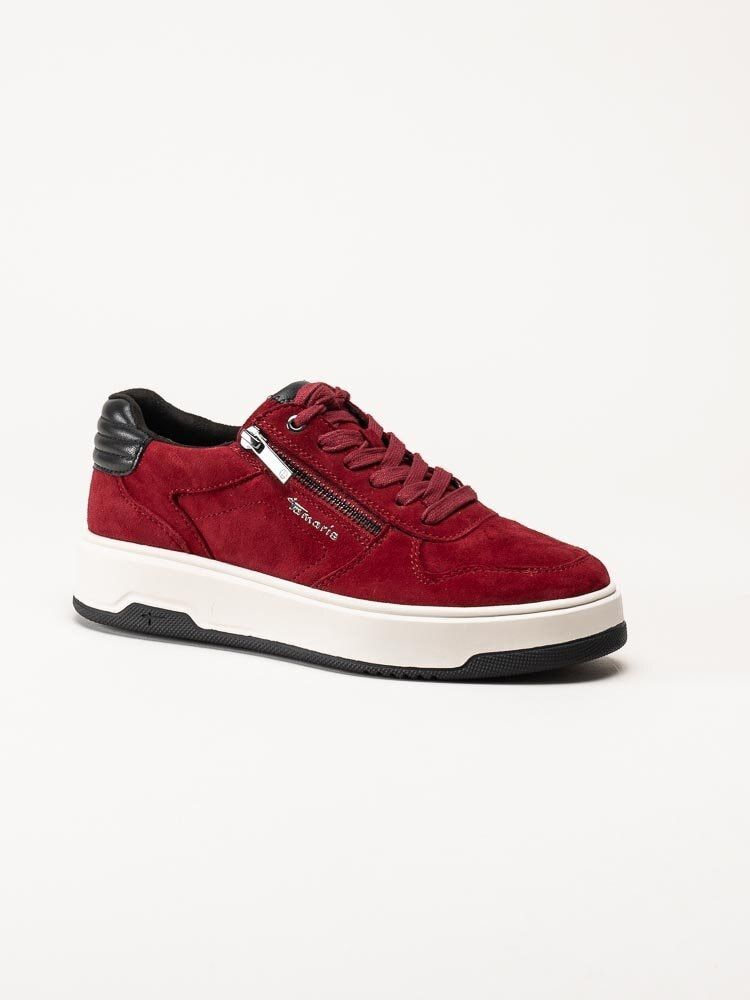 Tamaris - Röda sneakers i mocka