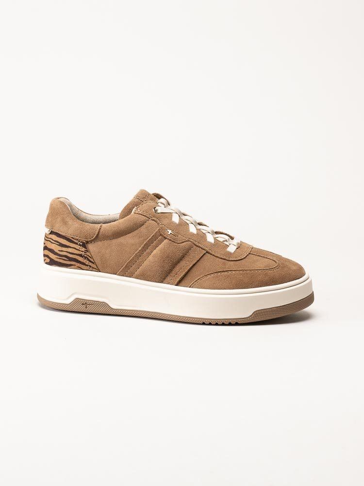 Tamaris - Beige slip on sneakers i mocka