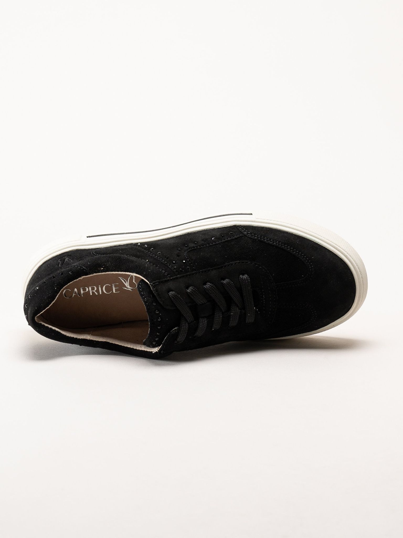 Caprice - Svarta sneakers i mocka