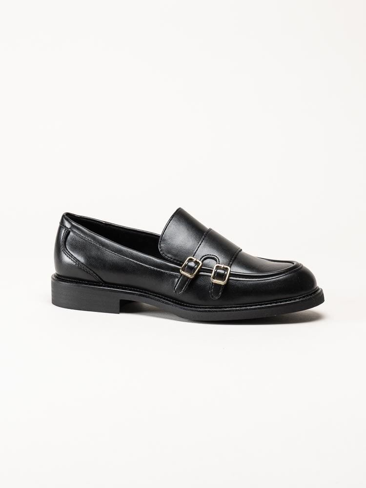 Marco Tozzi - Svarta loafers i skinnimitation