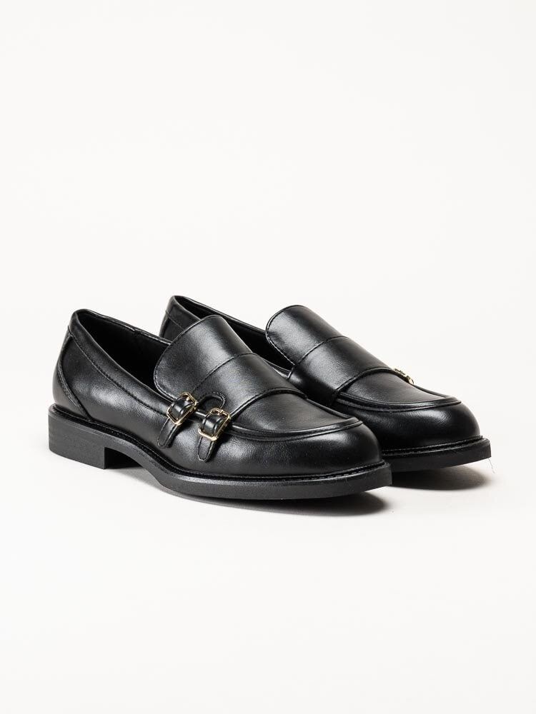Marco Tozzi - Svarta loafers i skinnimitation