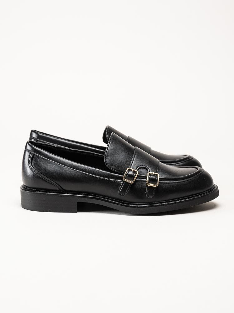 Marco Tozzi - Svarta loafers i skinnimitation