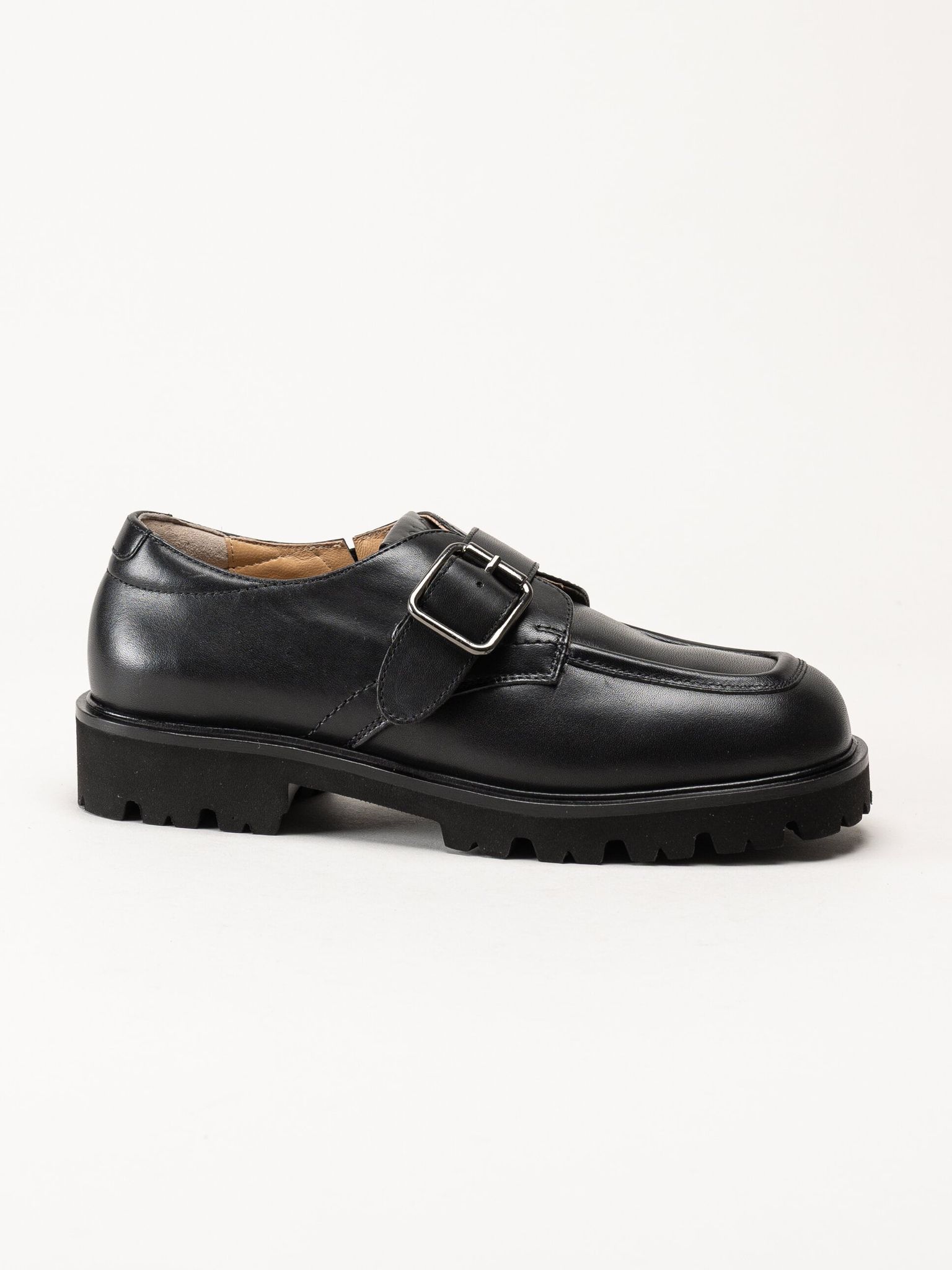 Unisa - Svarta loafers i skinn