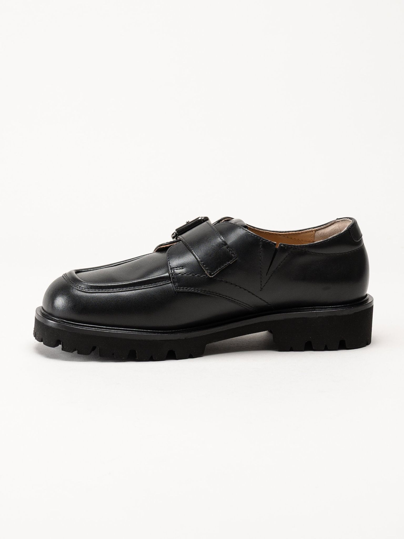 Unisa - Svarta loafers i skinn