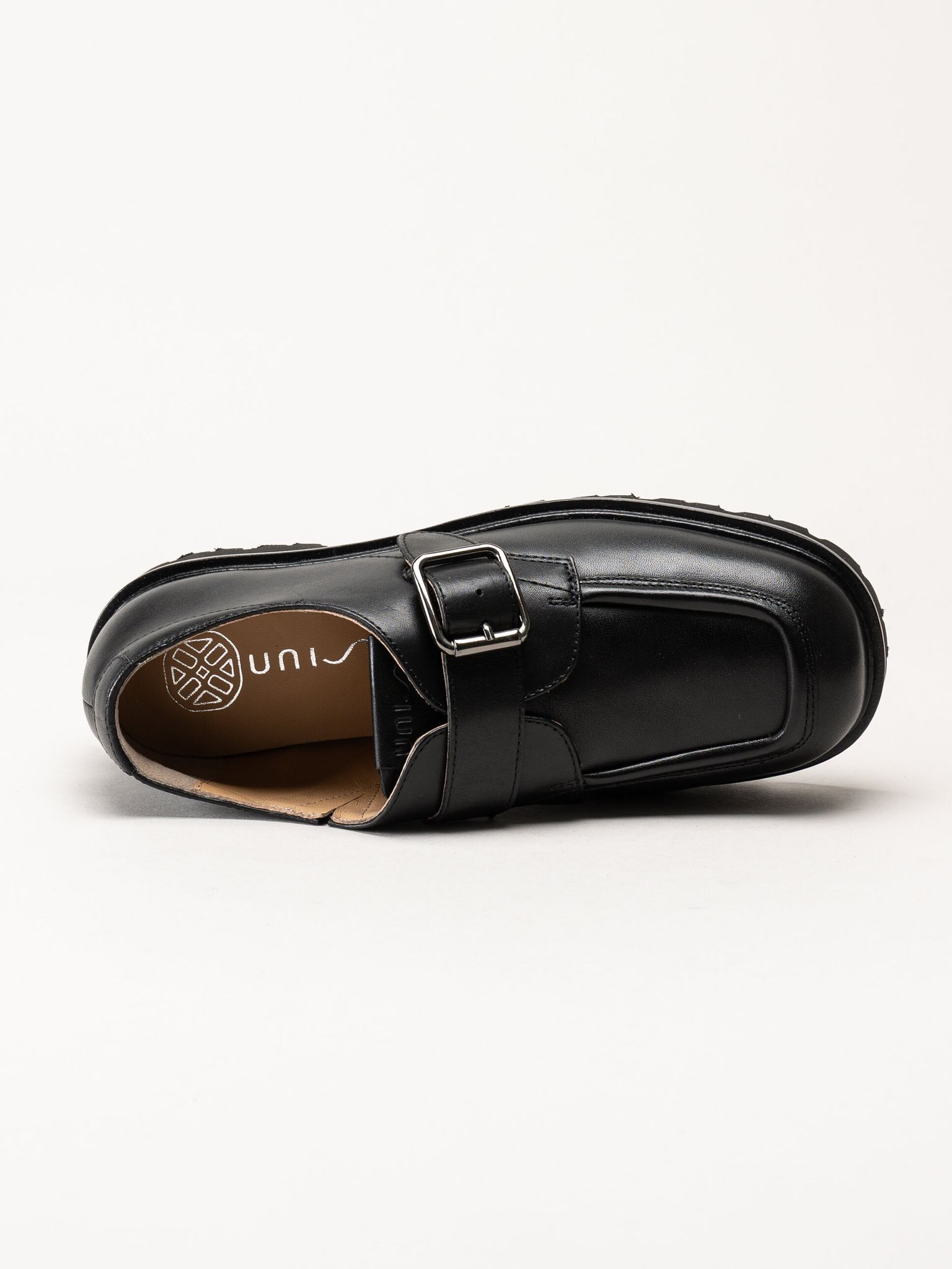 Unisa - Svarta loafers i skinn