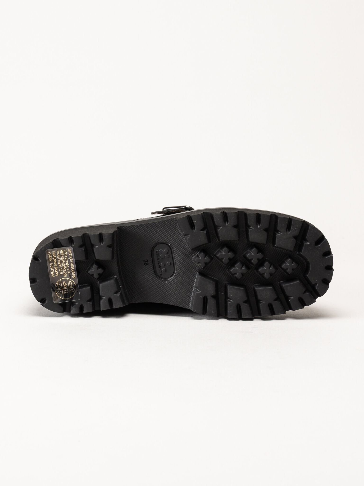 Unisa - Svarta loafers i skinn