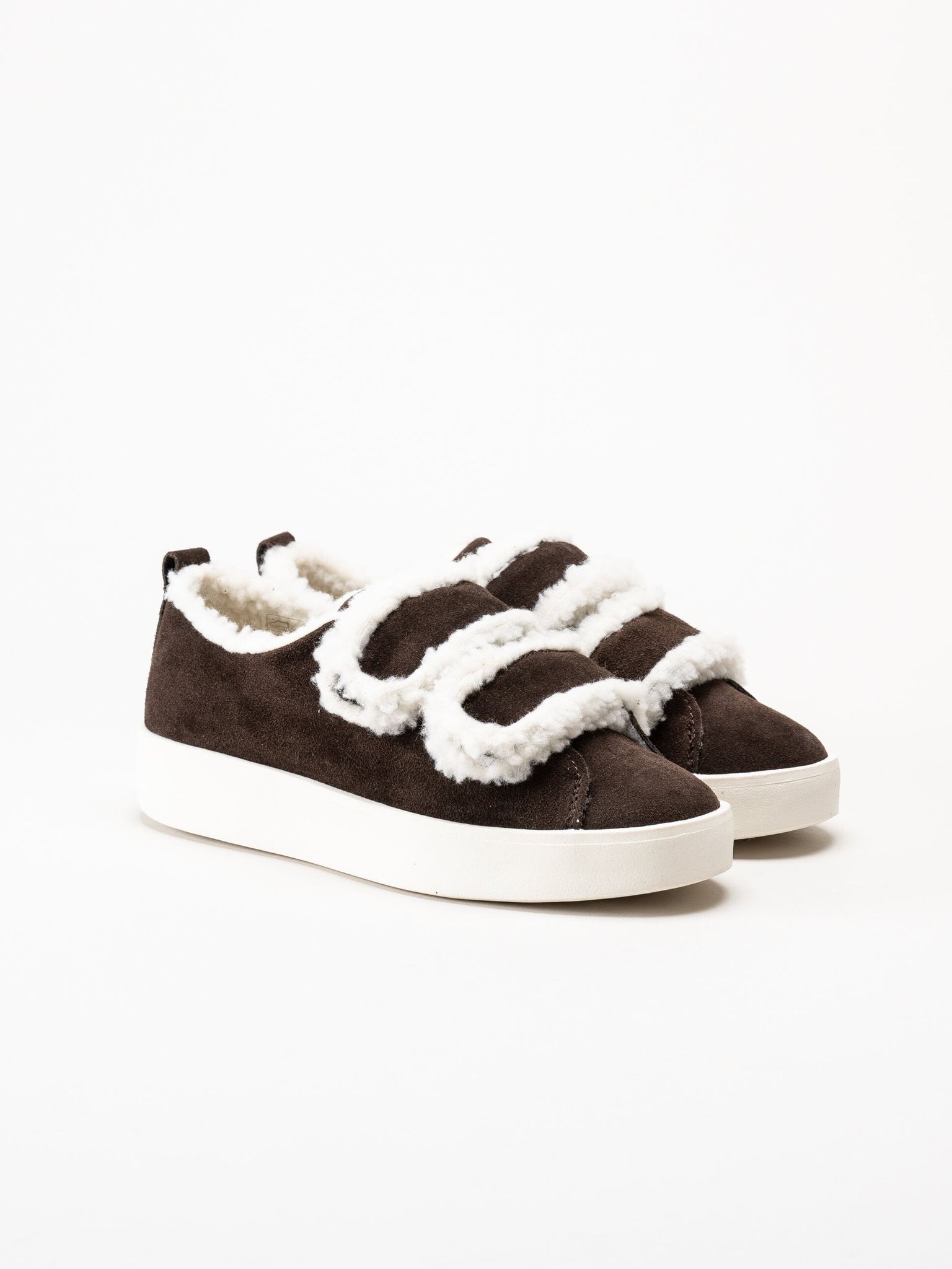 Duffy - Leuca Uno - Mörkbruna sneakers i mocka